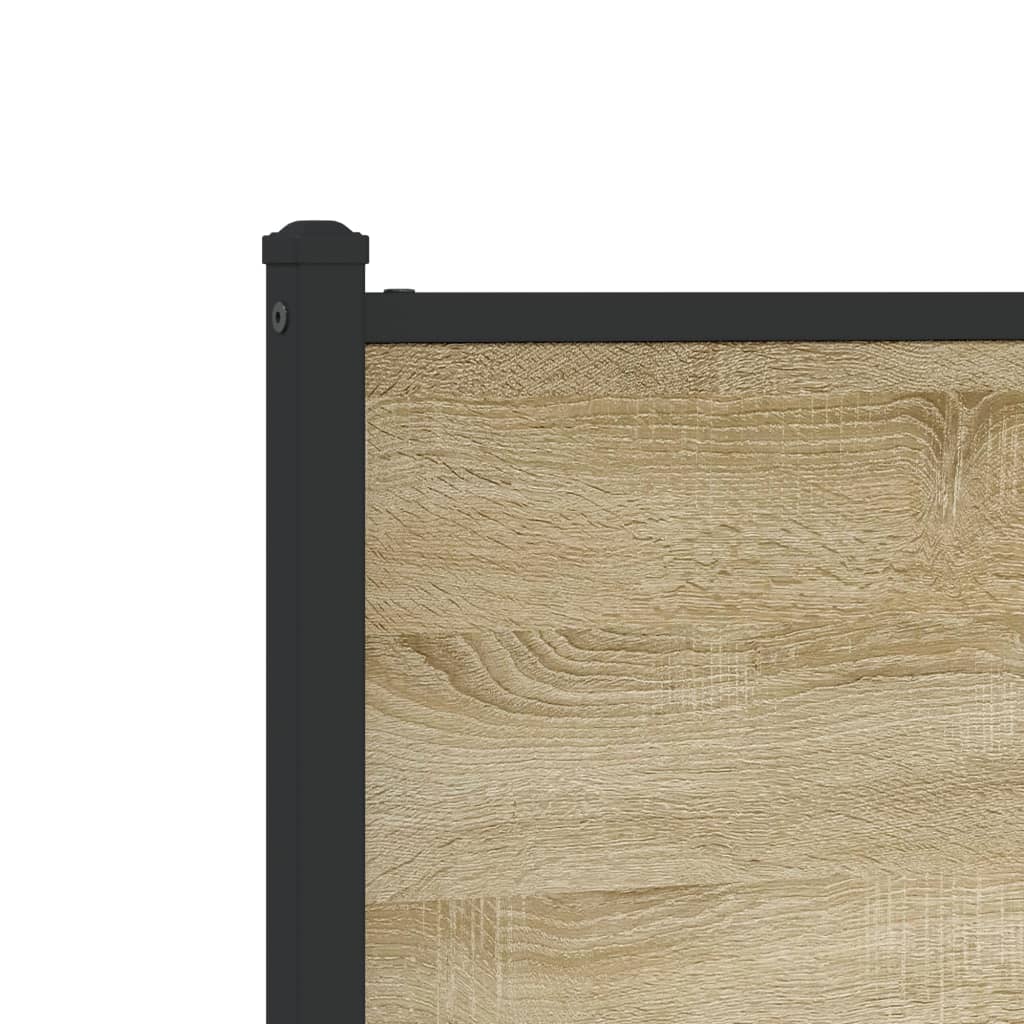 Metal Bed Frame without Mattress Sonoma Oak 100x200 cm