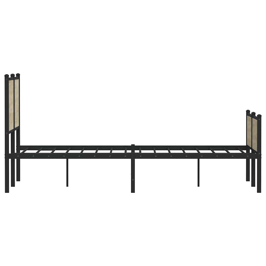 Metal Bed Frame without Mattress Sonoma Oak 120x200 cm