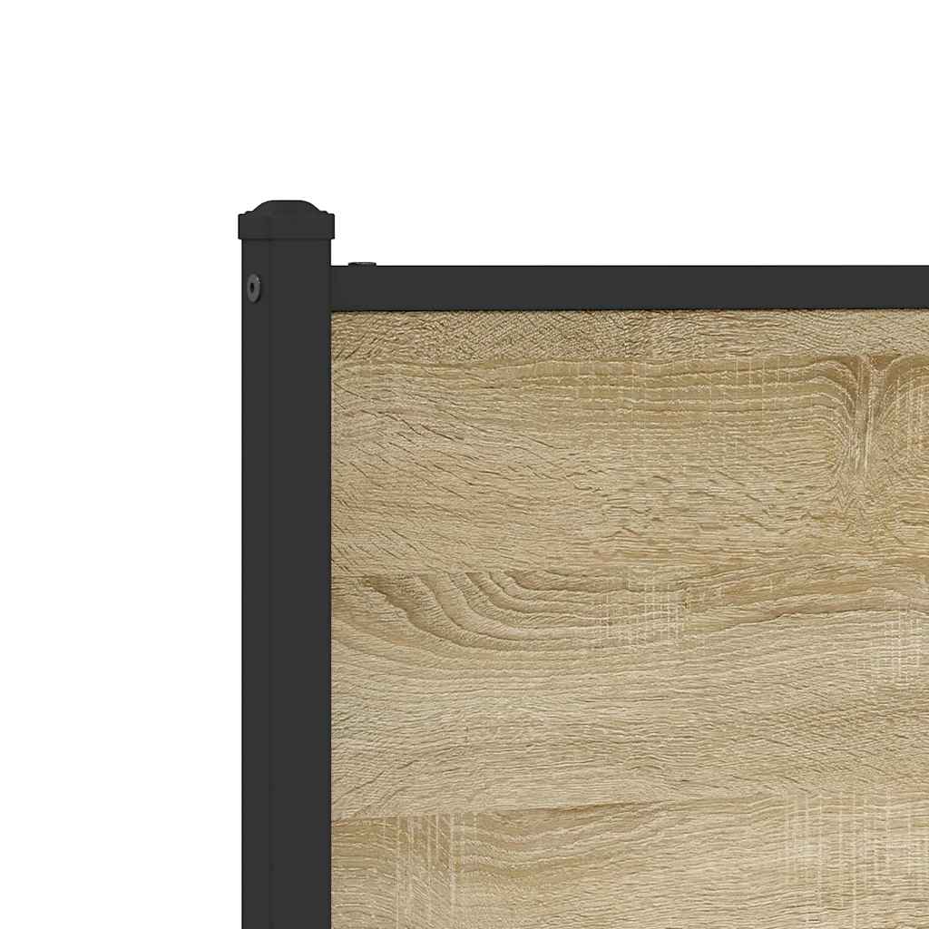 Metal Bed Frame without Mattress Sonoma Oak 140x190 cm