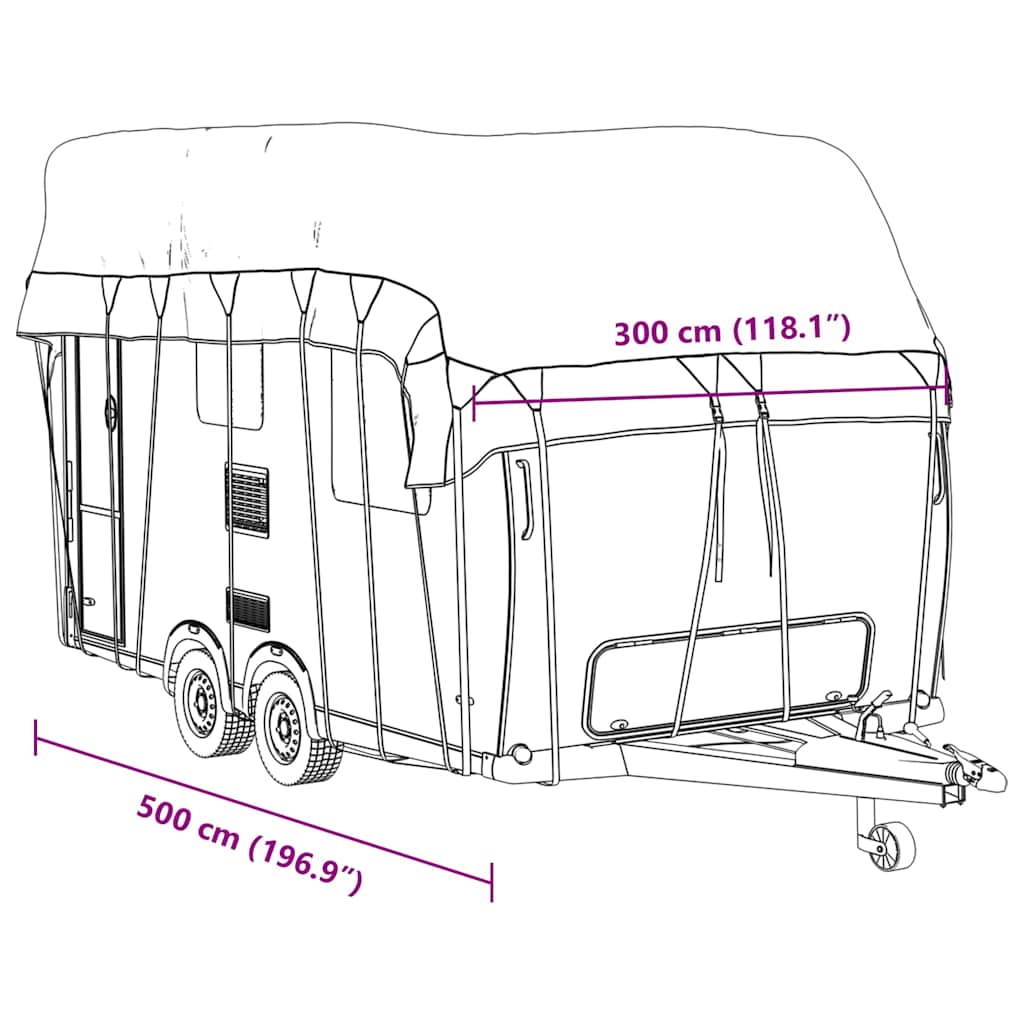 Caravan Roof Cover Grey 500x300 cm Non-woven Fabric