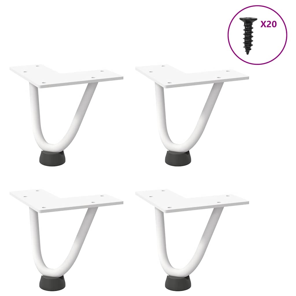 Hairpin Legs for Coffee Table 4 pcs White 10 cm Solid Steel