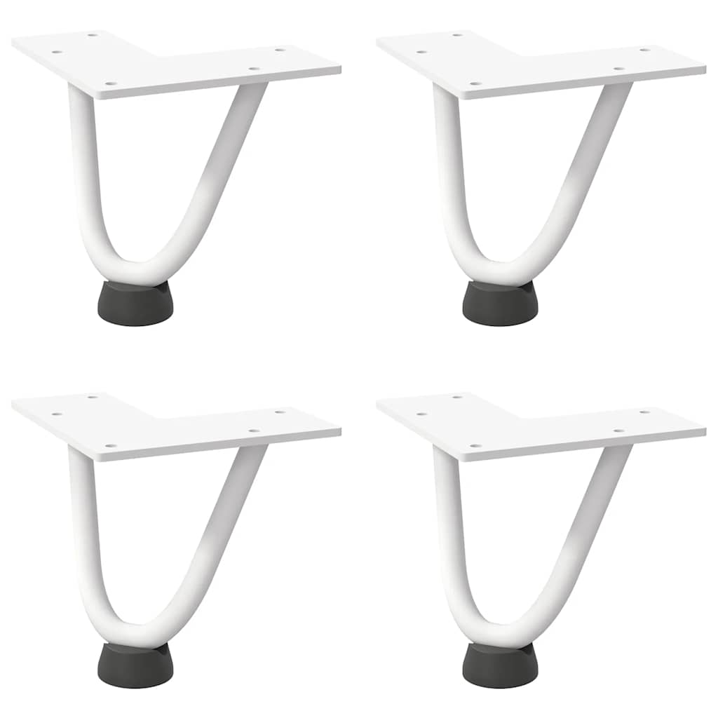 Hairpin Legs for Coffee Table 4 pcs White 10 cm Solid Steel