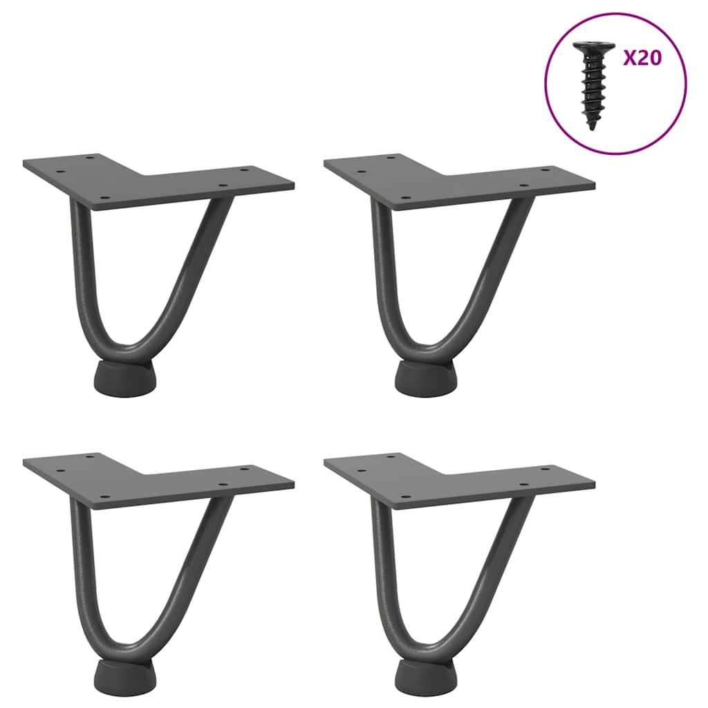 Hairpin Legs for Coffee Table 4 pcs Anthracite 10 cm Solid Steel
