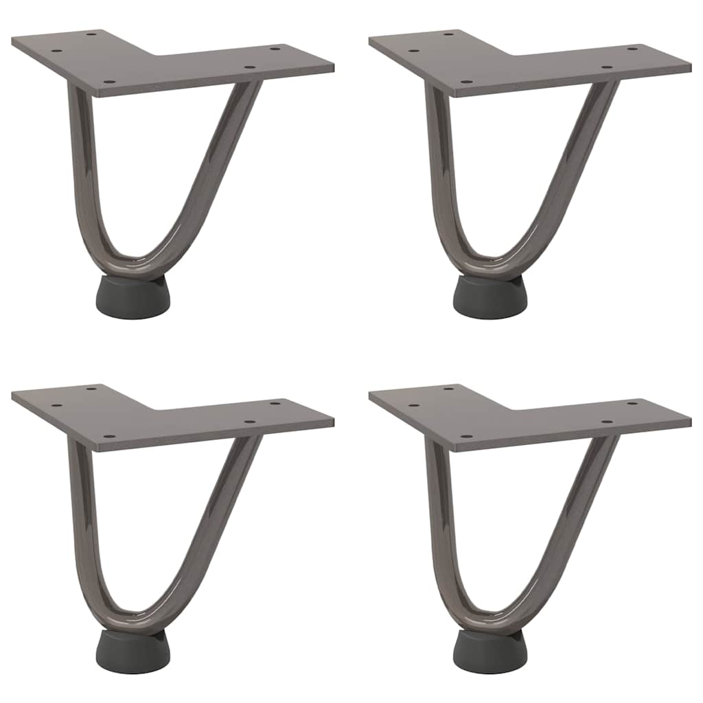 Hairpin Legs for Coffee Table 4 pcs Natural Steel 10 cm Solid Steel