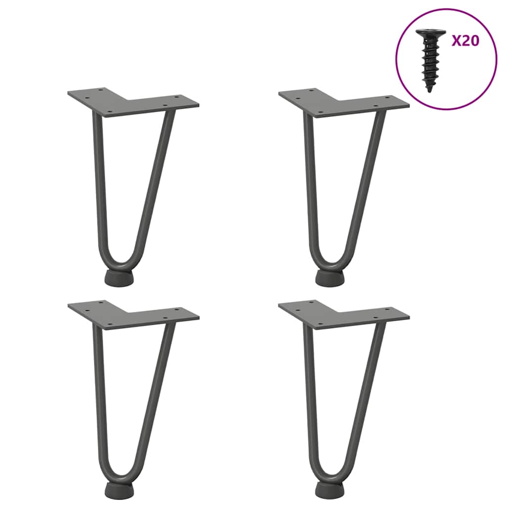 Hairpin Legs for Coffee Table 4 pcs Anthracite 20 cm Solid Steel