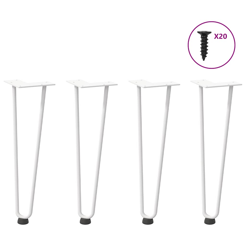 Hairpin Legs for Coffee Table 4 pcs White 42 cm Solid Steel