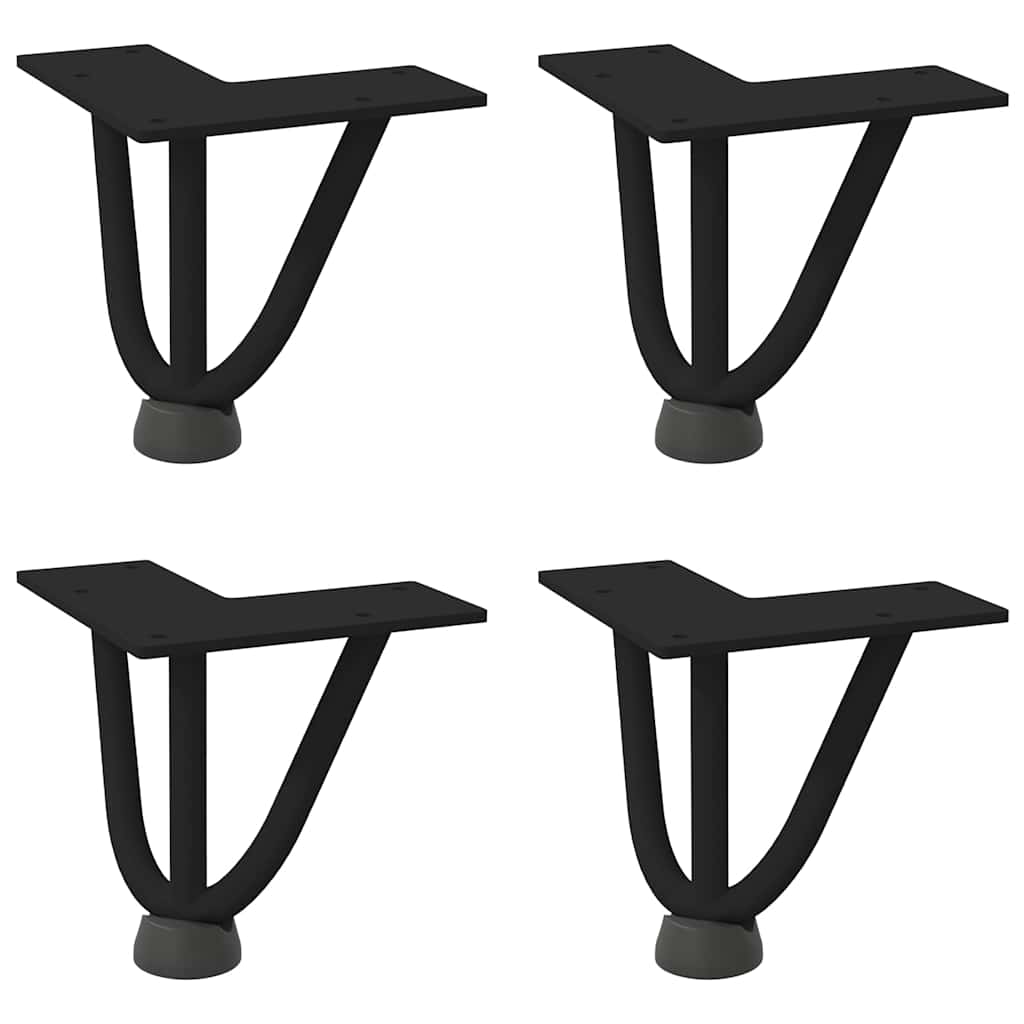 Hairpin Legs for Coffee Table 4 pcs Black 10 cm Solid Steel