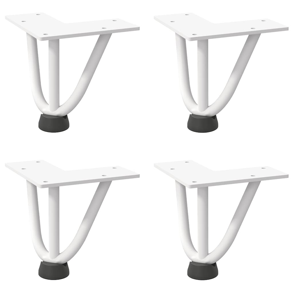 Hairpin Legs for Coffee Table 4 pcs White 10 cm Solid Steel