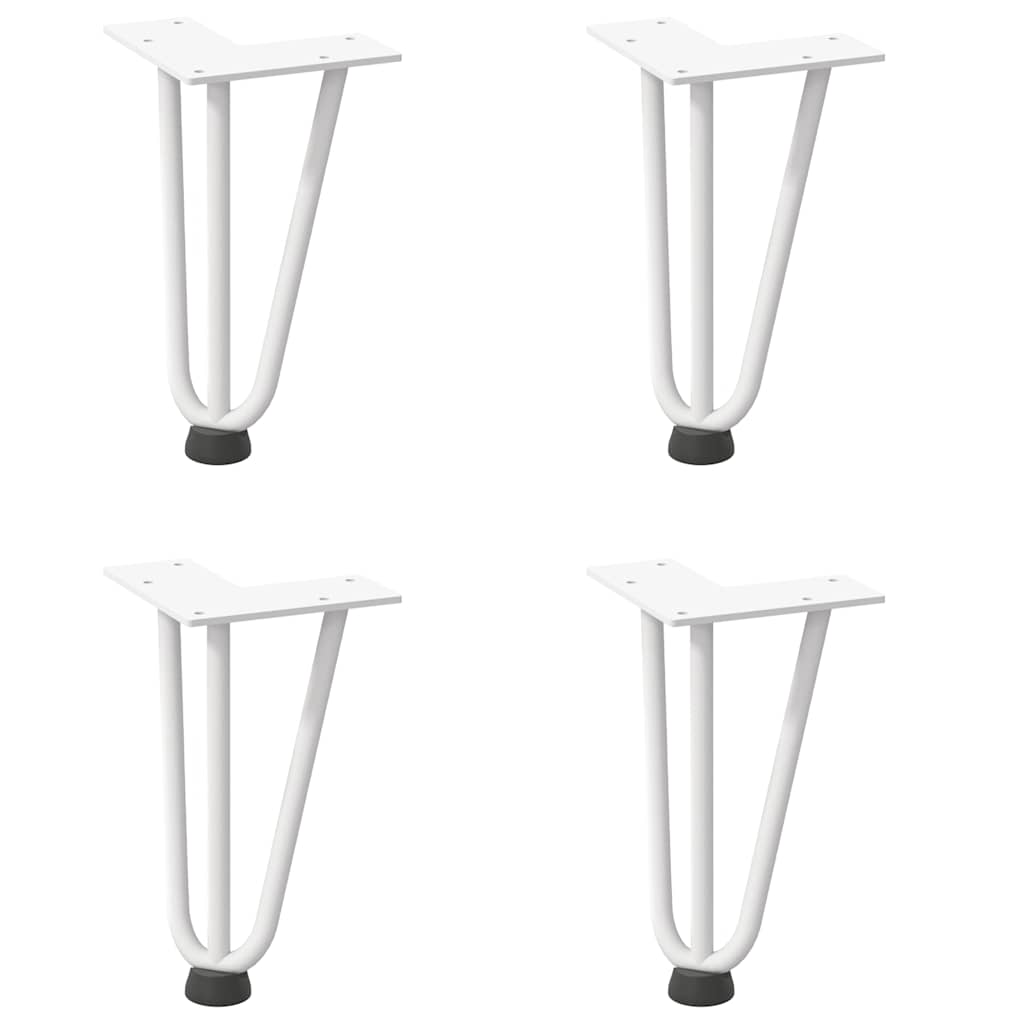 Hairpin Legs for Coffee Table 4 pcs White 20 cm Solid Steel