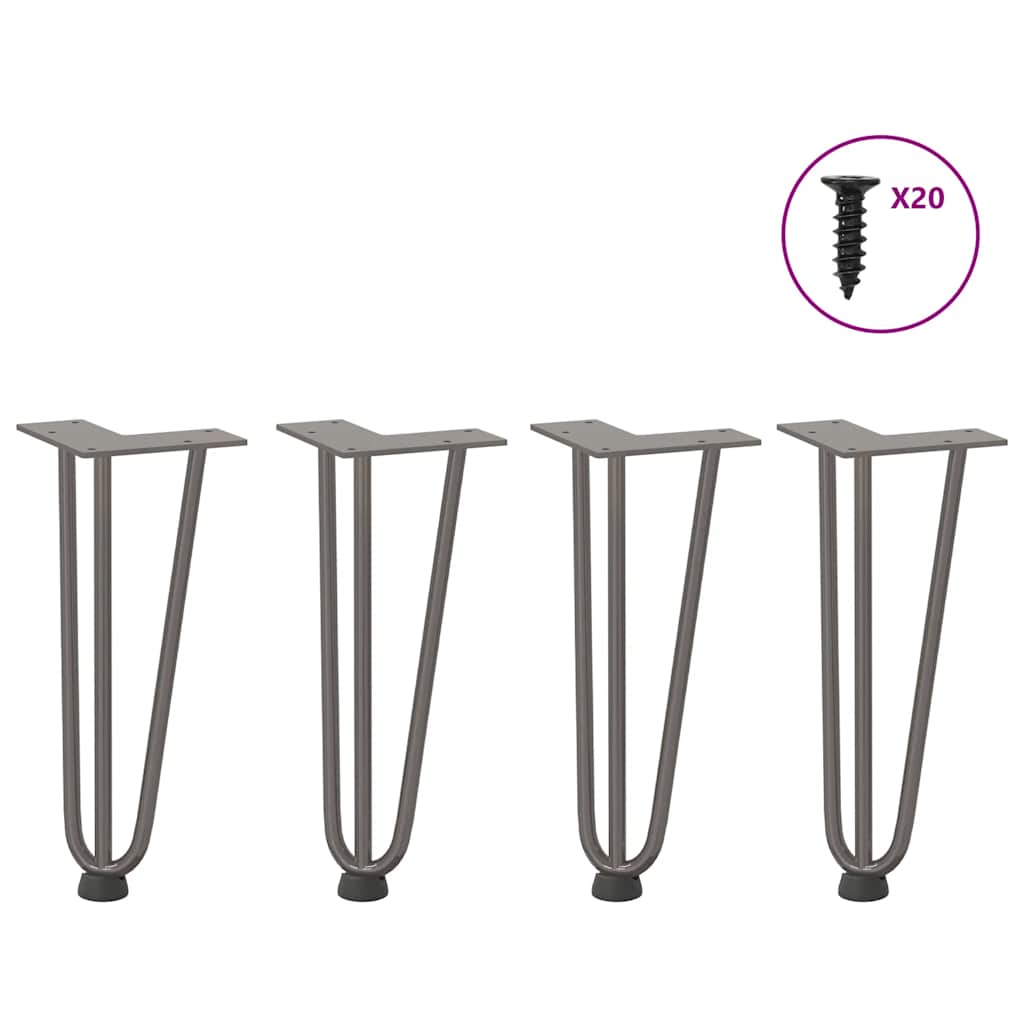 Hairpin Legs for Coffee Table 4 pcs Natural Steel 30 cm Solid Steel