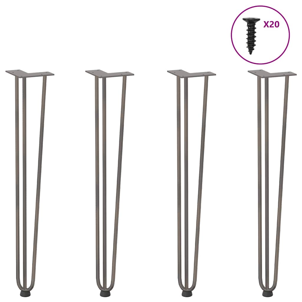 hairpin legs for console tables for Console Table 4 pcs Natural Steel 72 cm Solid Steel