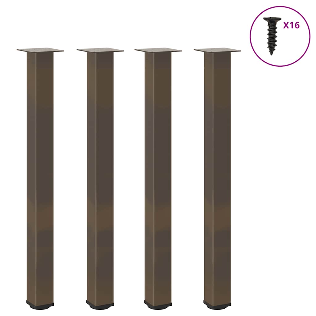 Bar Table Legs 4 pcs Natural Steel 90-92 cm Steel