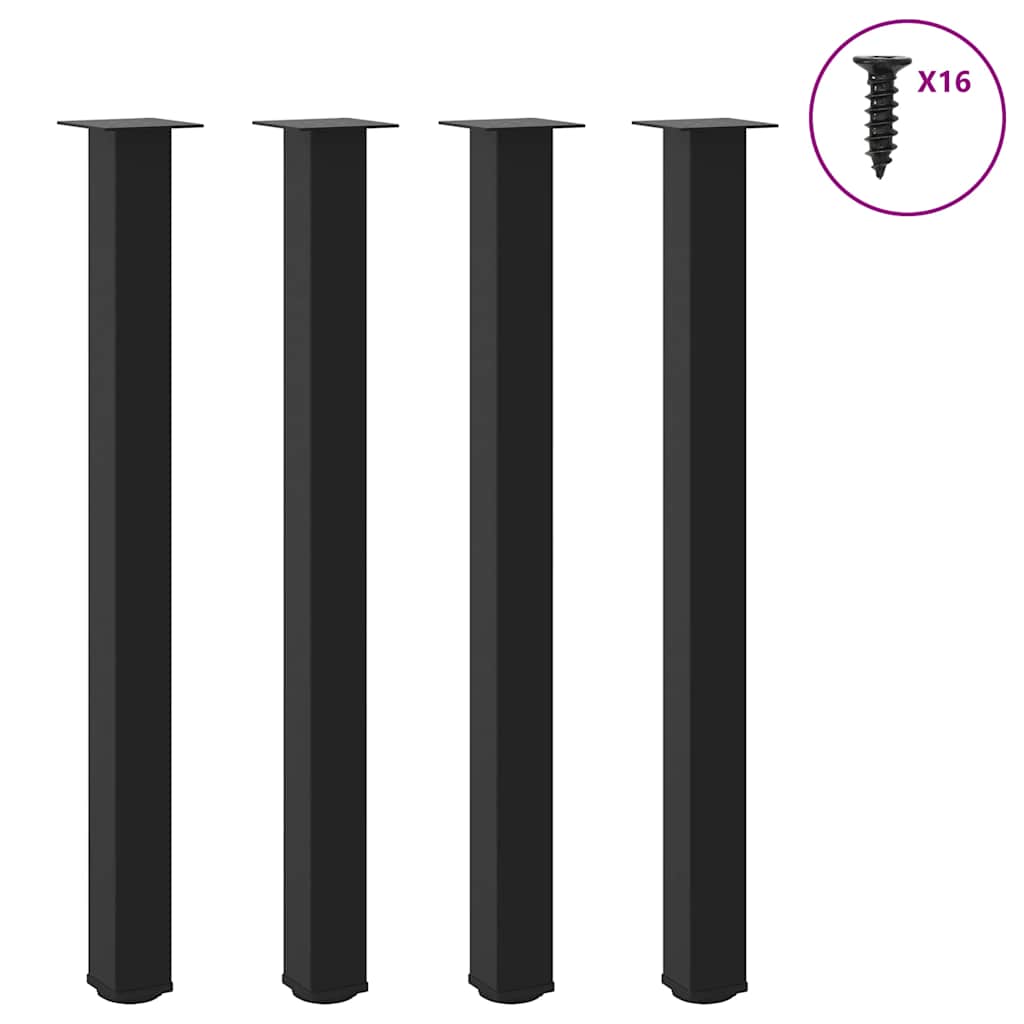 Bar Table Legs 4 pcs Black 110-112 cm Steel