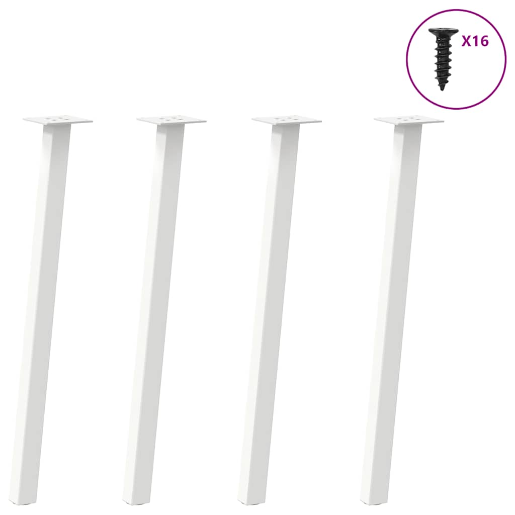 Console Table Legs 4 pcs White 72 cm Steel