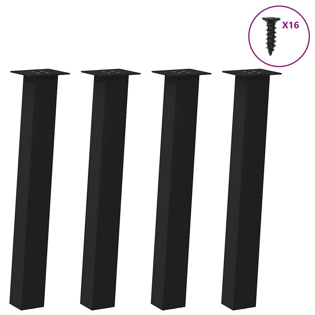 Console Table Legs 4 pcs Black 72 cm Steel