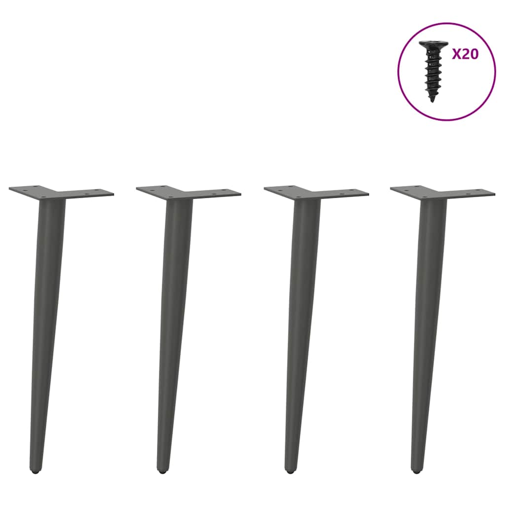Coffee Table Legs Conical Shape 4 pcs Anthracite 30-31 cm Steel