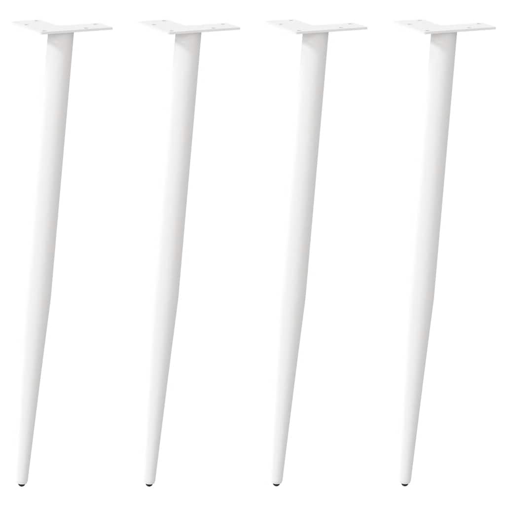 Console Table Legs Conical Shape 4 pcs White 72-73 cm Steel
