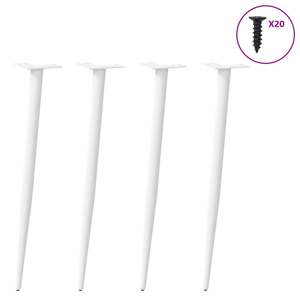 Console Table Legs Conical Shape 4 pcs White 72-73 cm Steel