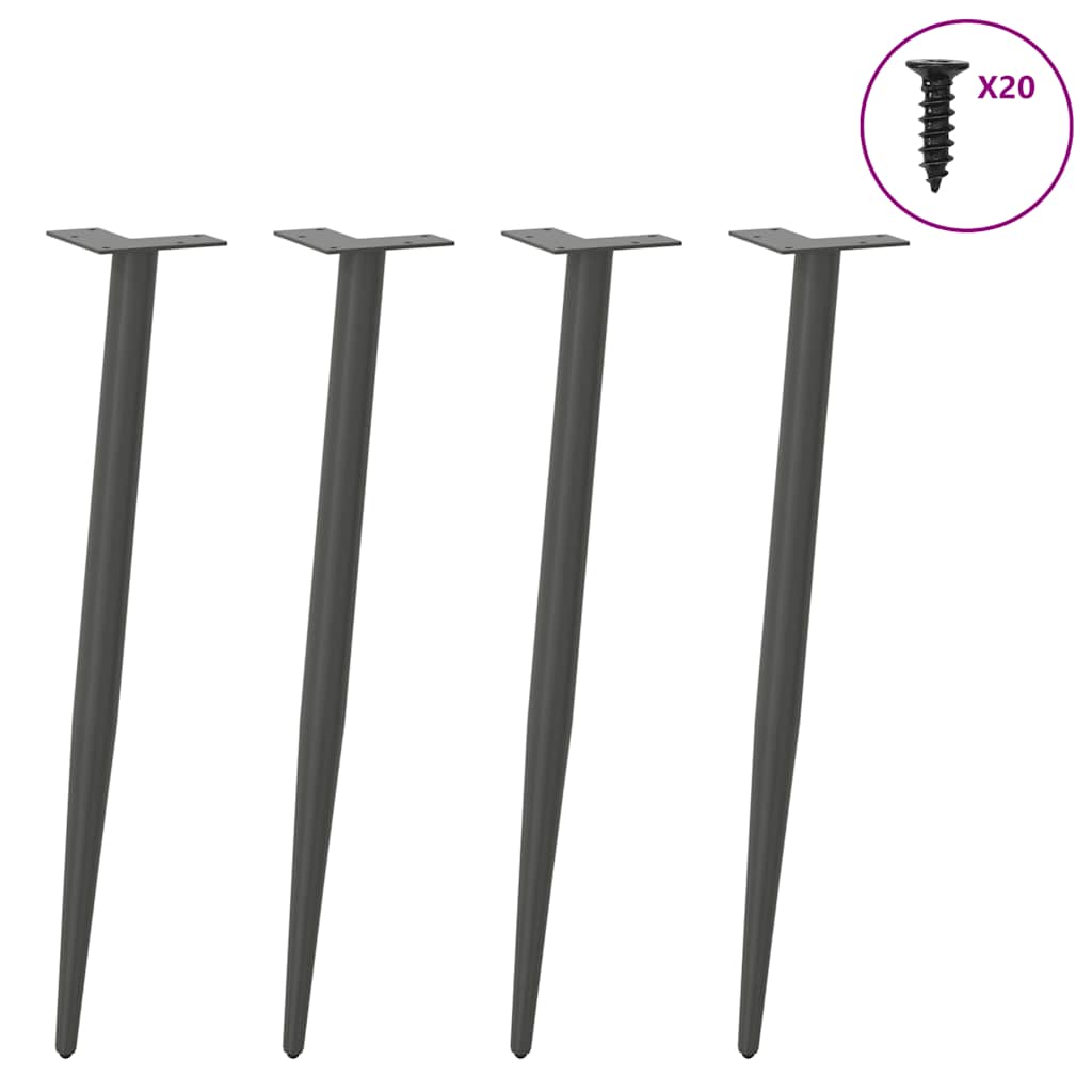 Console Table Legs Conical Shape 4 pcs Anthracite 72-73 cm Steel