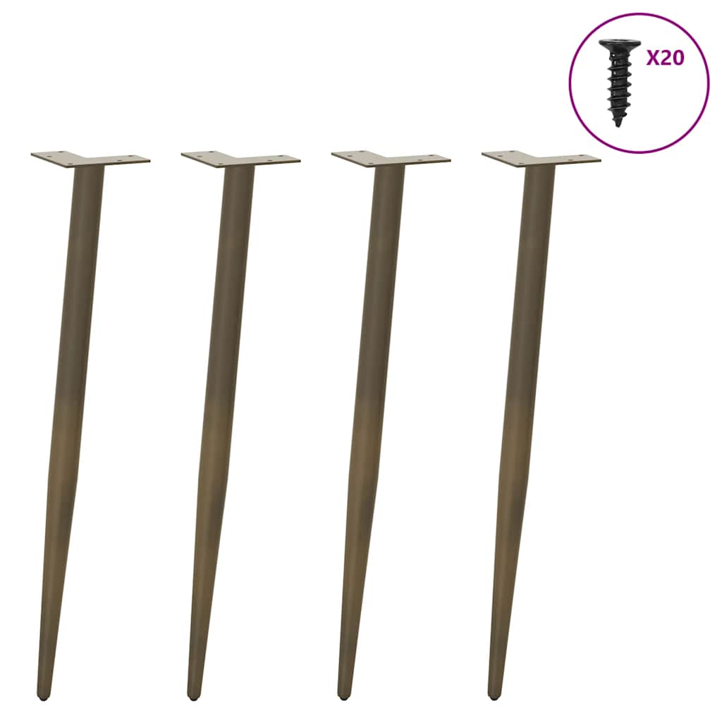 Console Table Legs Conical Shape 4 pcs Natural Steel 72-73 cm Steel