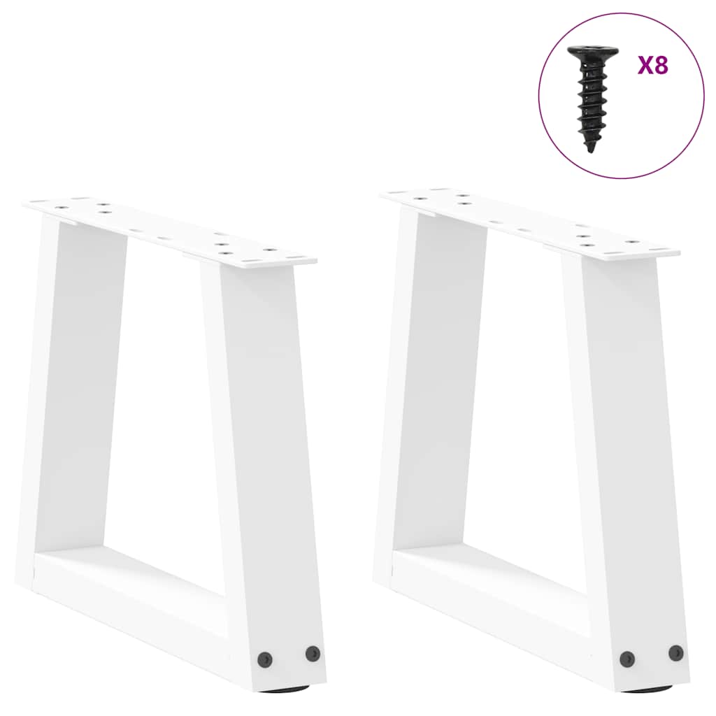 Coffee Table Legs V-Shape 2 pcs White 30x(30-31.3) cm Steel