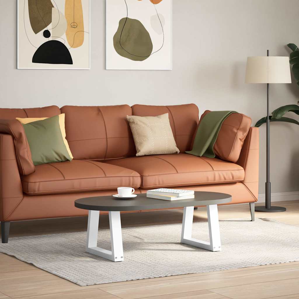 Coffee Table Legs V-Shape 2 pcs White 40x(30-31.3) cm Steel