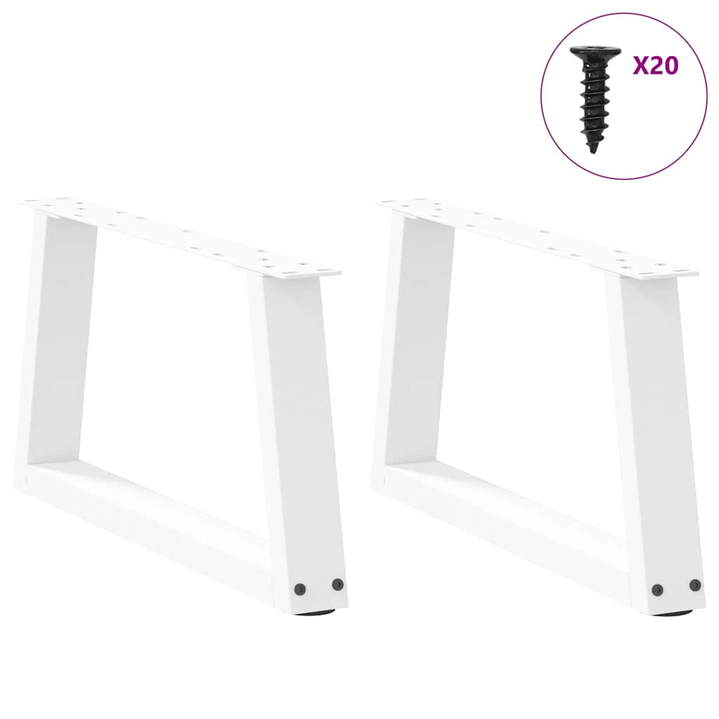 Coffee Table Legs V-Shape 2 pcs White 50x(30-31.3) cm Steel