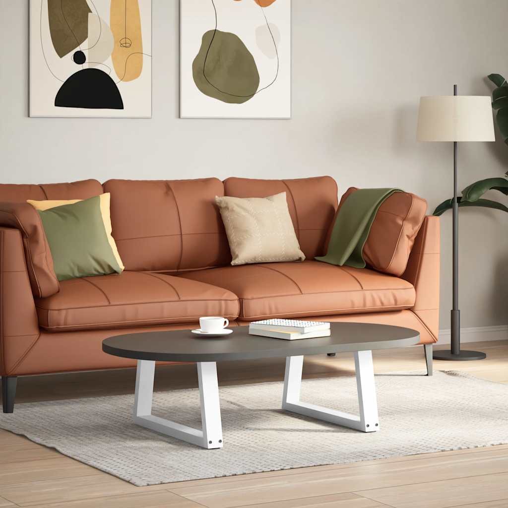 Coffee Table Legs V-Shape 2 pcs White 60x(30-31.3) cm Steel