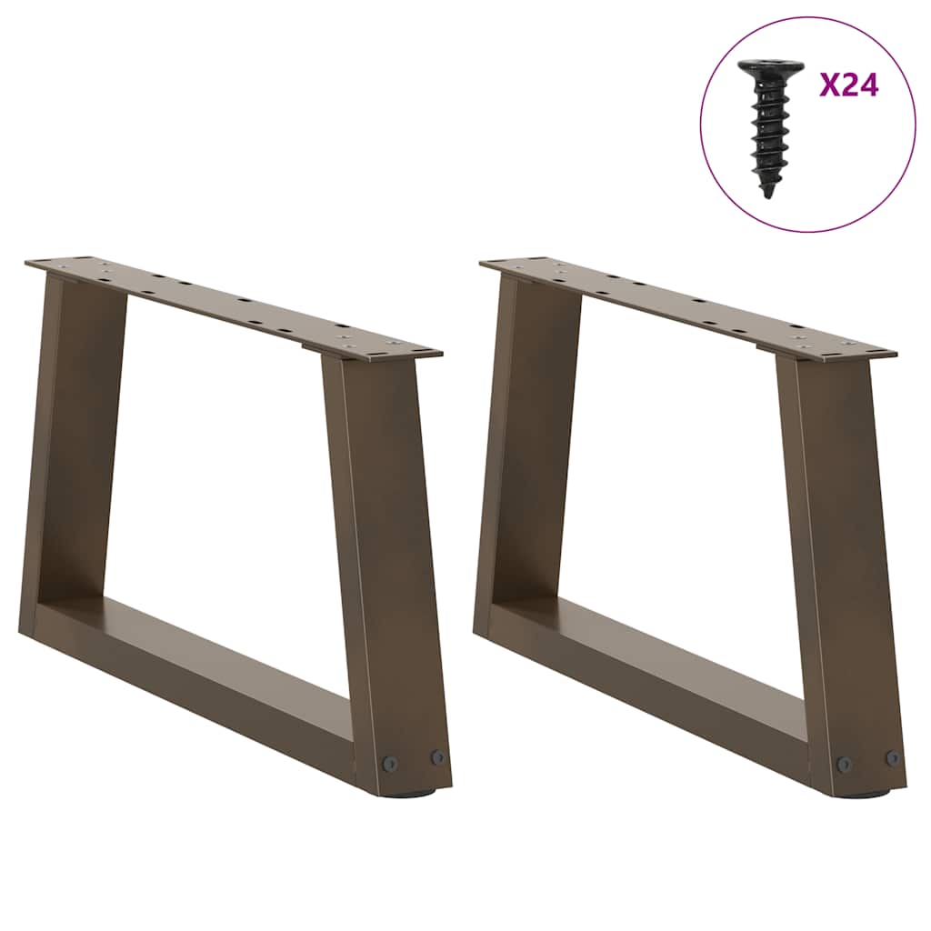 Coffee Table Legs V-Shape 2 pcs Natural Steel 70x(30-31.3) cm Steel