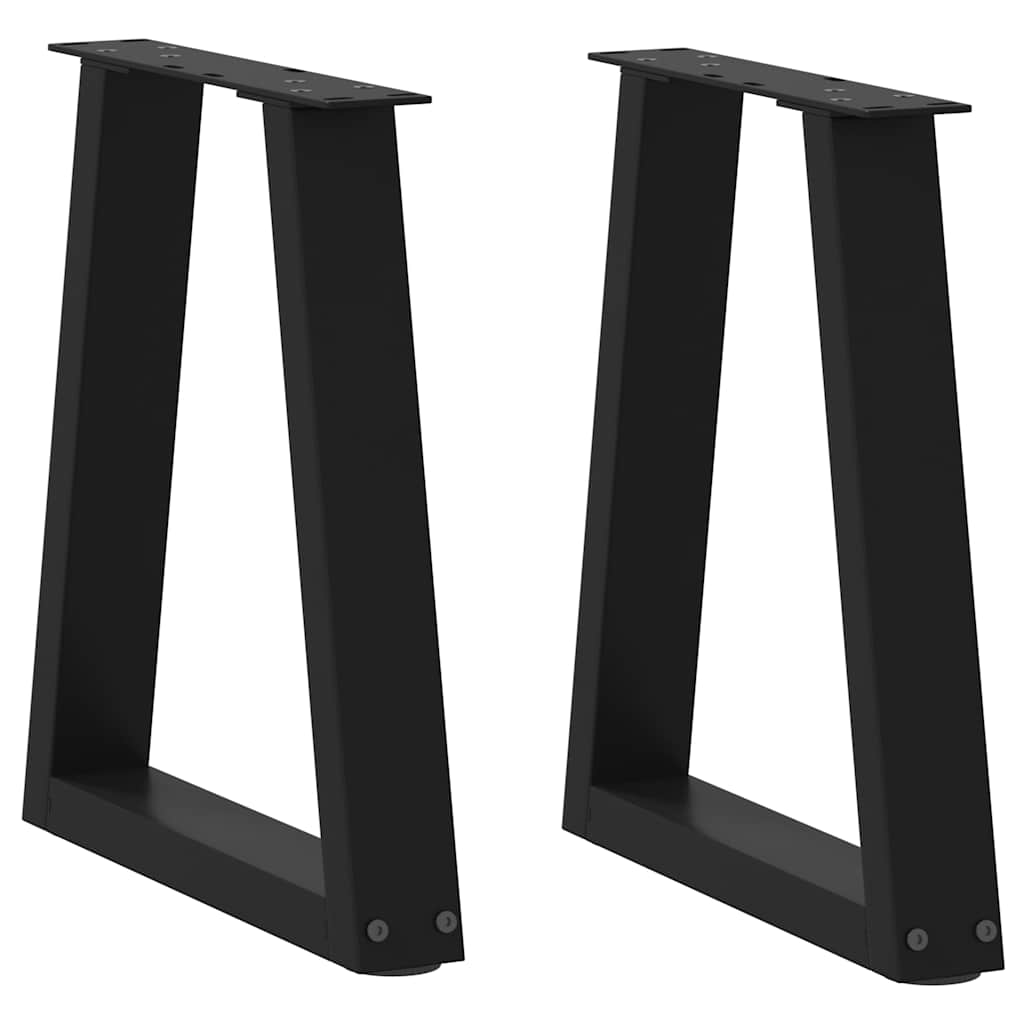 Dining Table Leg | Set of 2 | Black | Powder-coated steel | Medium