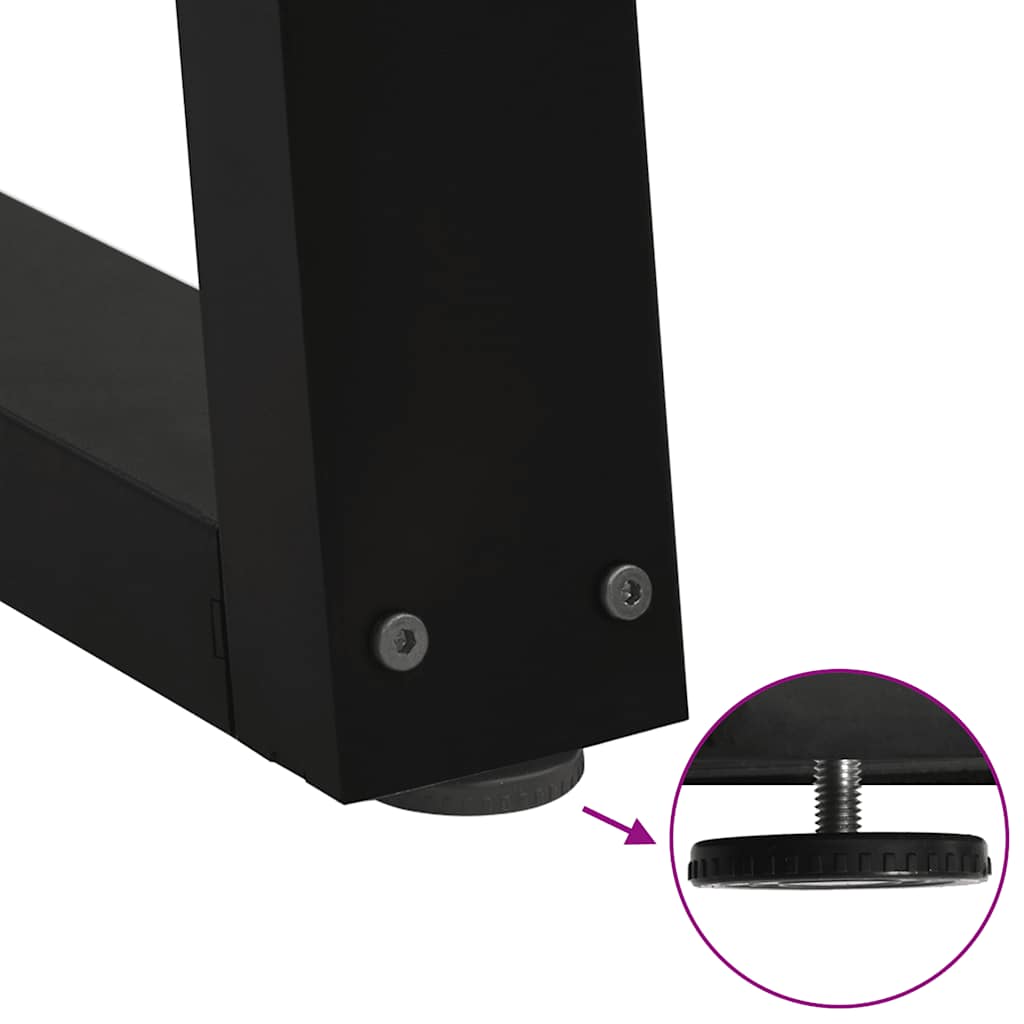Dining Table Leg | Set of 2 | Black | Powder-Coated Steel