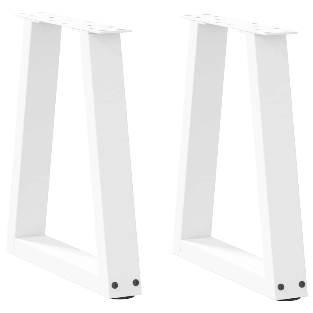 Coffee Table Legs V-Shape 2 pcs White 38x(42-43.3) cm Steel