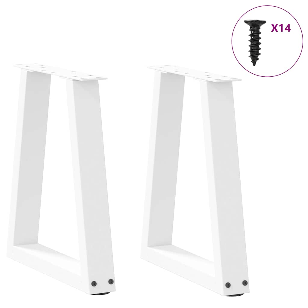 Coffee Table Legs V-Shape 2 pcs White 38x(42-43.3) cm Steel