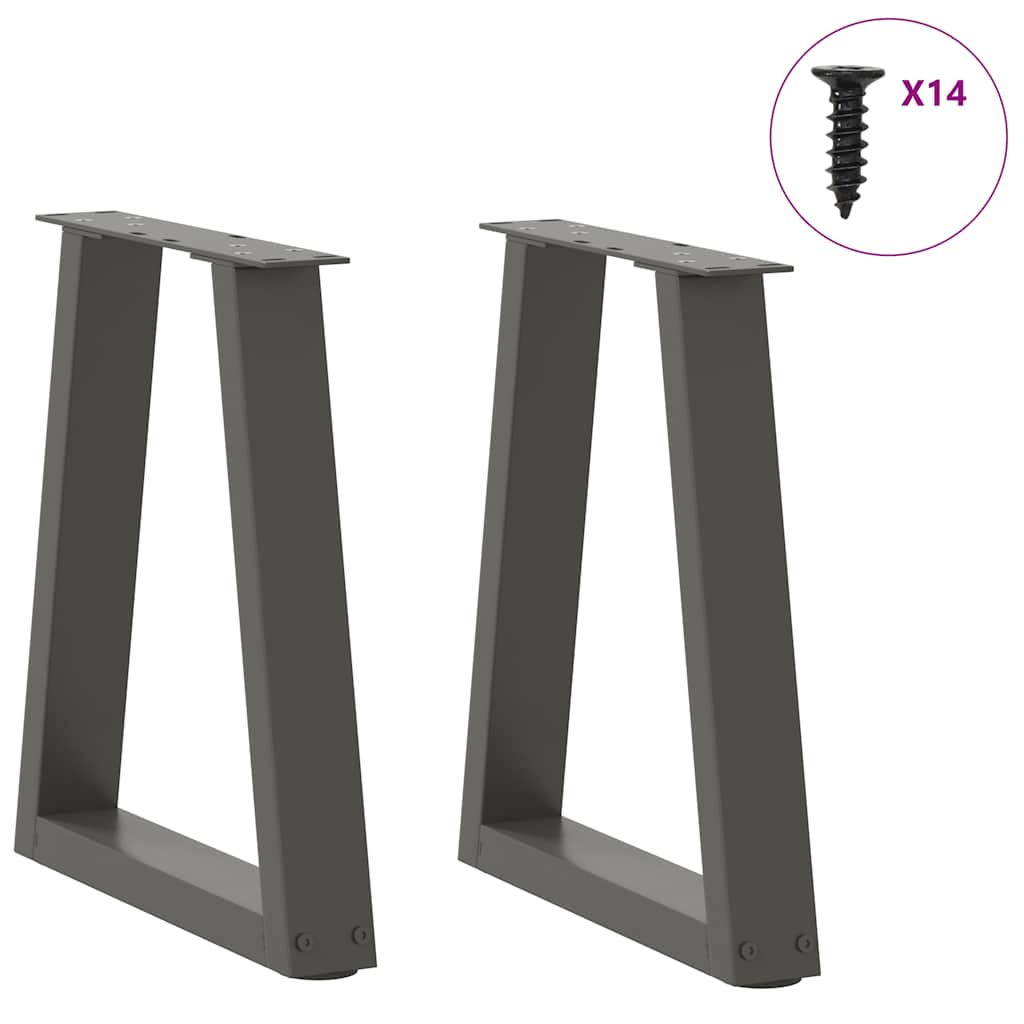 Coffee Table Legs V-Shape 2 pcs Anthracite 38x(42-43.3) cm Steel