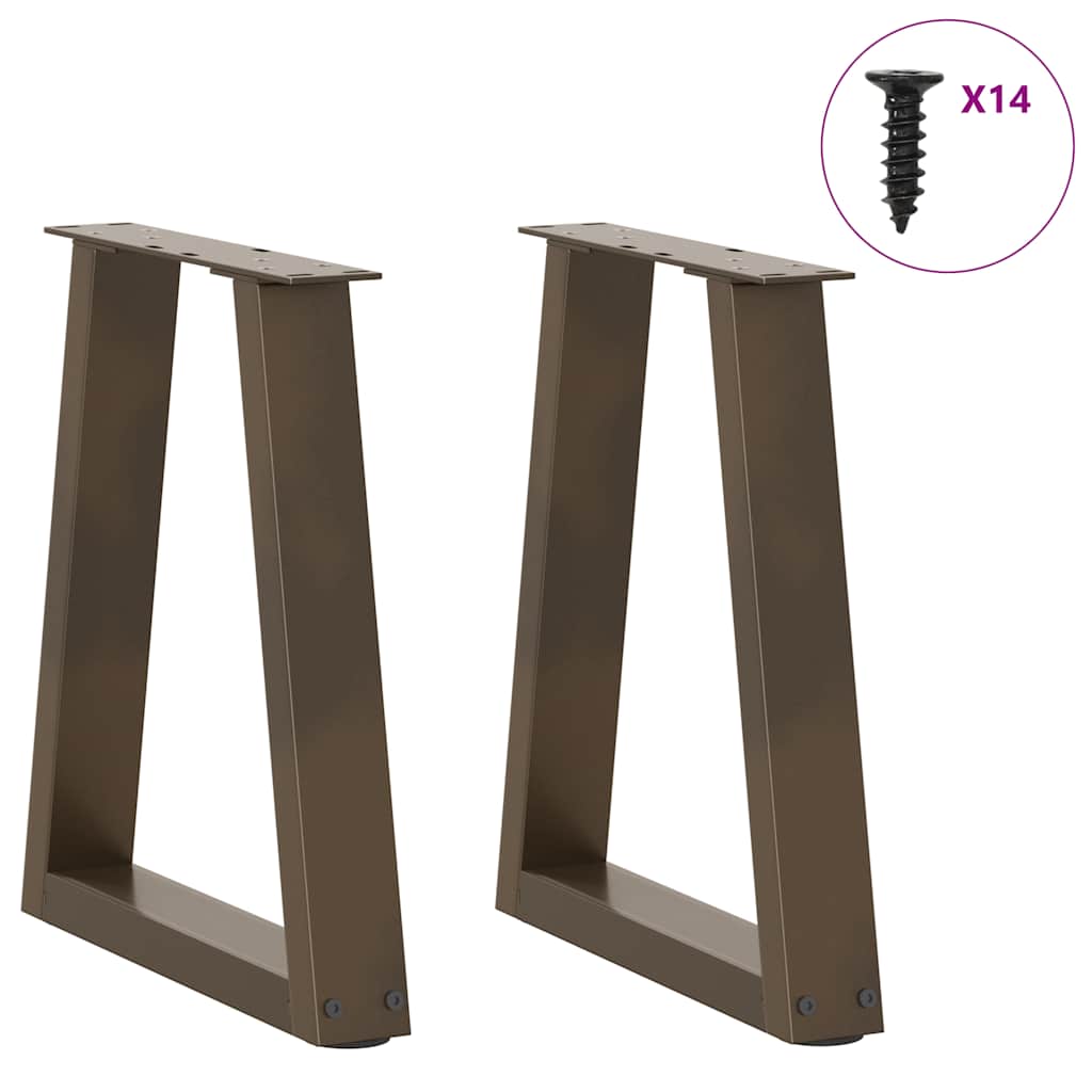 Coffee Table Legs V-Shape 2 pcs Natural Steel 38x(42-43.3) cm Steel