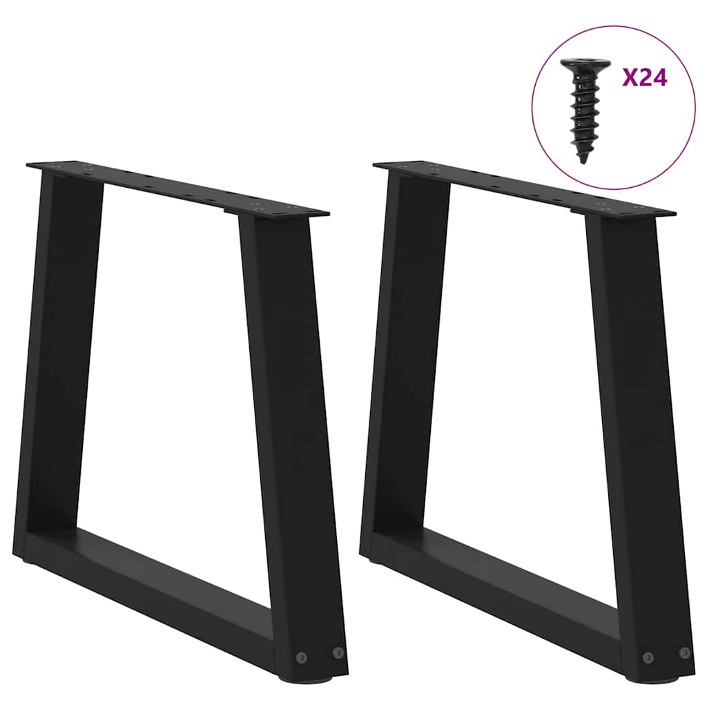 Coffee Table Legs V-Shape 2 pcs Black 70x(42-43.3) cm Steel