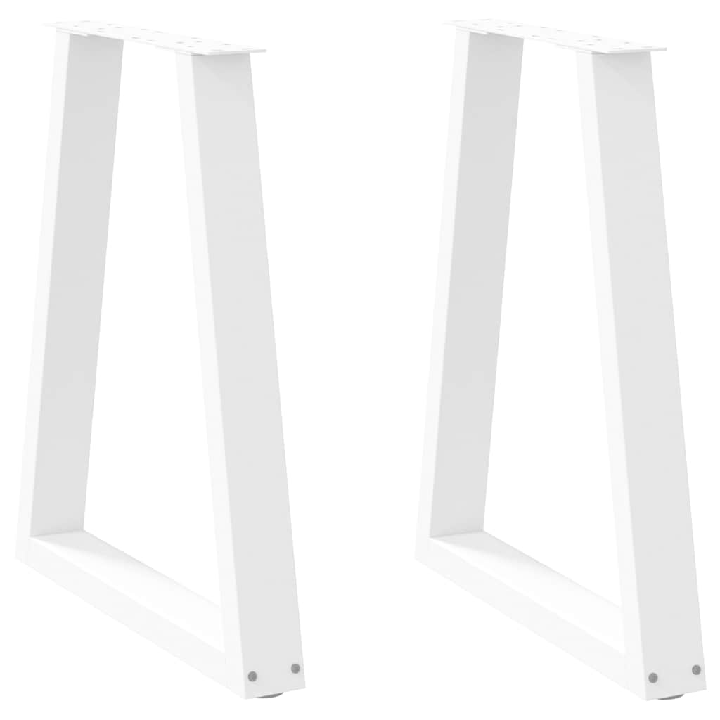 Dining Table Legs V-Shape 2 pcs White 50x(72-73.3) cm Steel