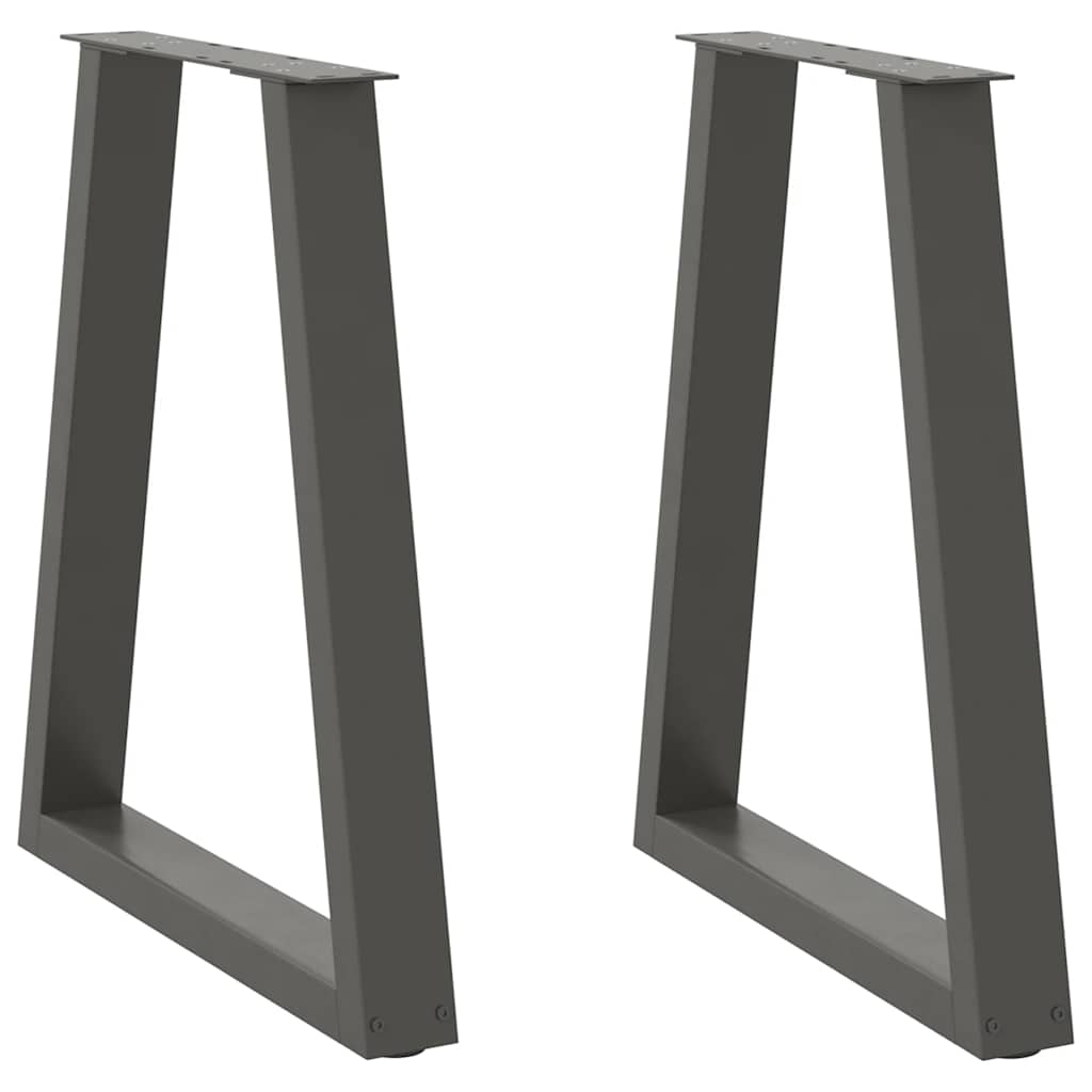 Dining Table Legs V-Shape 2 pcs Anthracite 50x(72-73.3) cm Steel