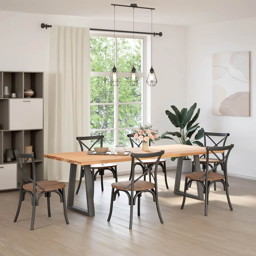 Dining Table Legs V-Shape 2 pcs Anthracite 50x(72-73.3) cm Steel