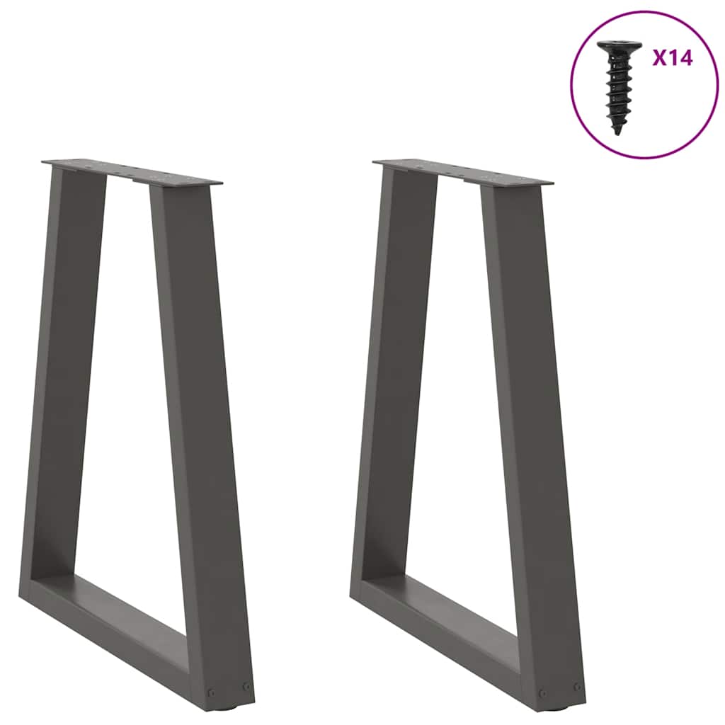 Dining Table Legs V-Shape 2 pcs Anthracite 50x(72-73.3) cm Steel