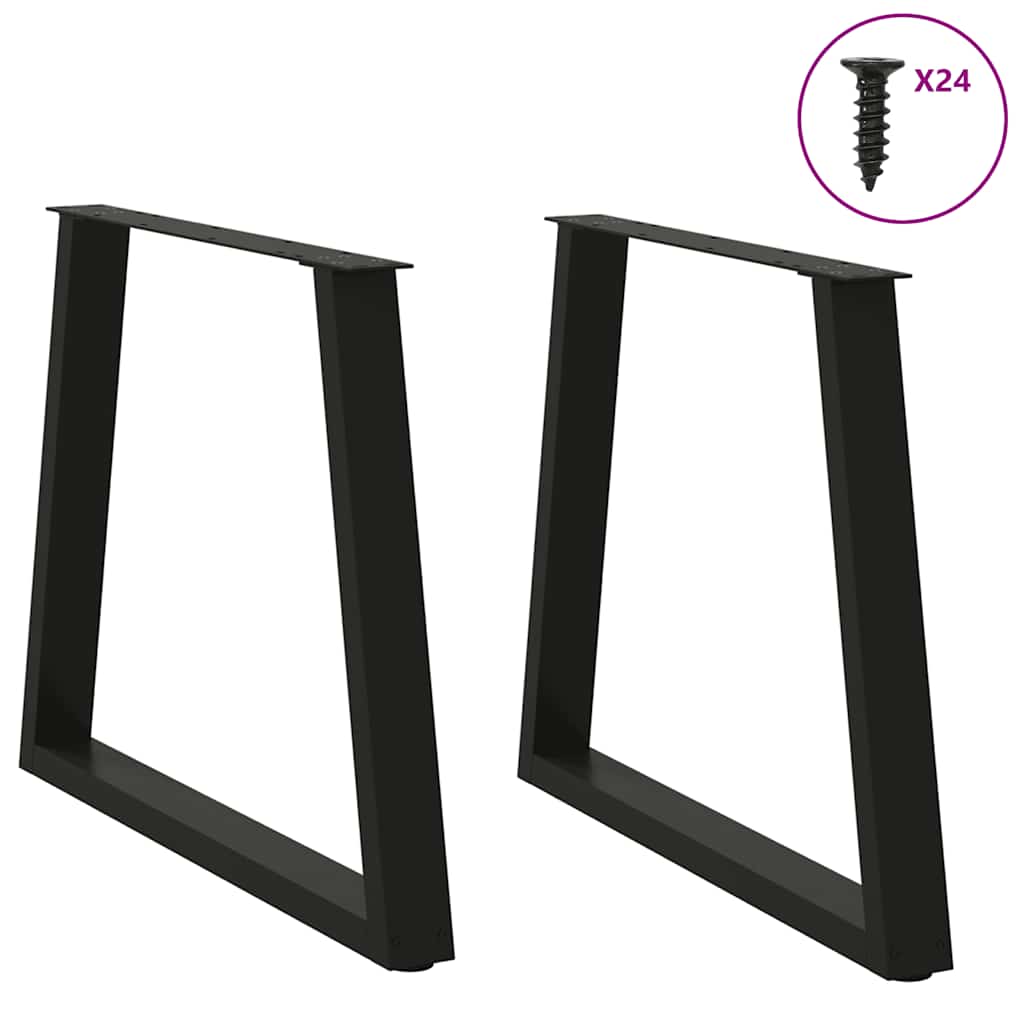 Dining Table Leg | Set of 2 | Black | Powder-coated steel
