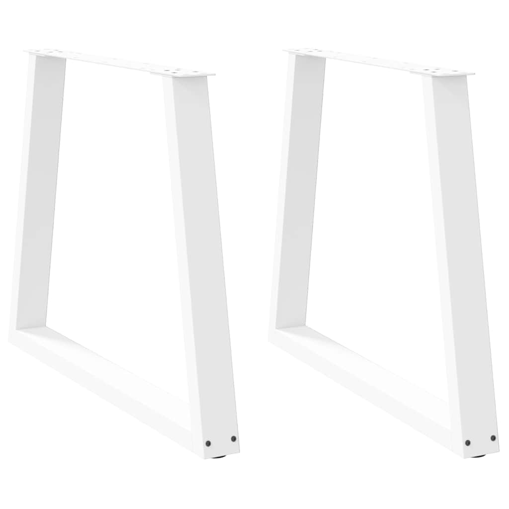 Dining Table Legs V-Shape 2 pcs White 70x(72-73.3) cm Steel