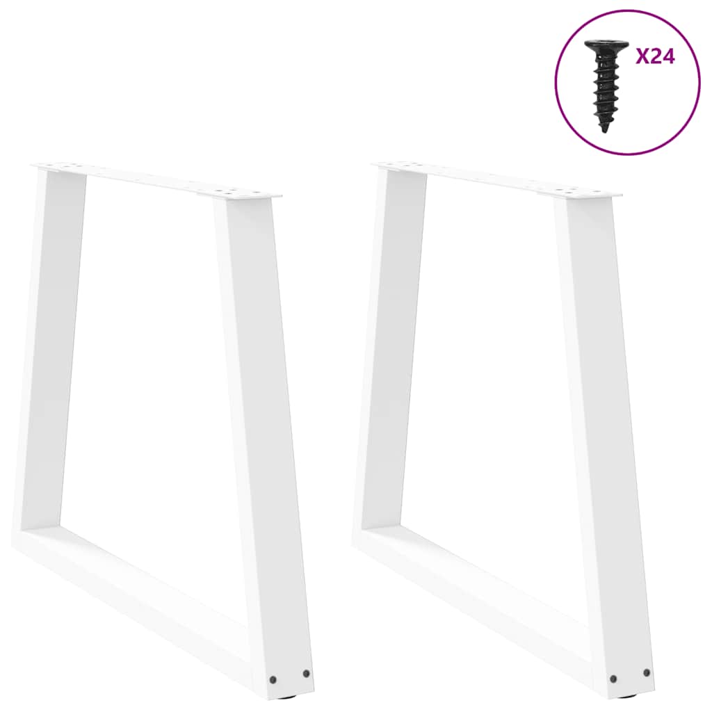 Dining Table Legs V-Shape 2 pcs White 70x(72-73.3) cm Steel
