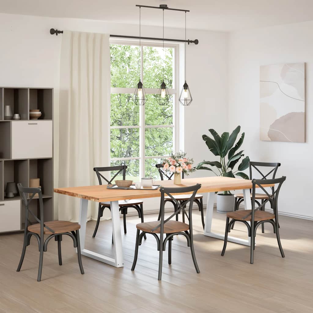 Dining Table Legs V-Shape 2 pcs White 80x(72-73.3) cm Steel