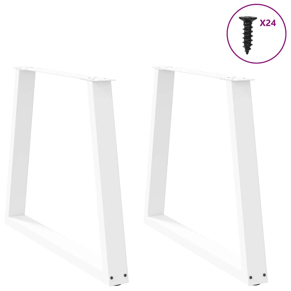 Dining Table Legs V-Shape 2 pcs White 80x(72-73.3) cm Steel