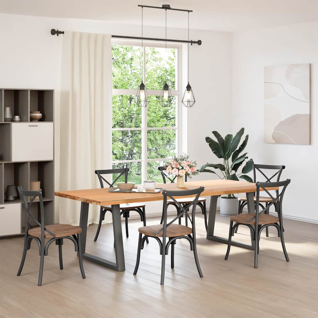 Dining Table Legs V-Shape 2 pcs Anthracite 80x(72-73.3) cm Steel