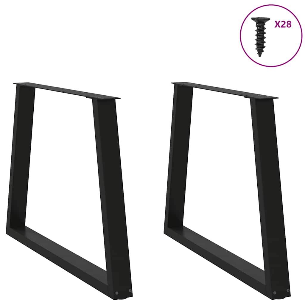 Dining Table Legs V-Shape 2 pcs Black 90x(72-73.3) cm Steel