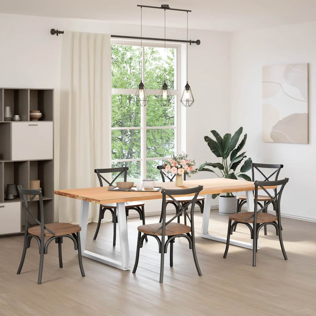 Dining Table Legs V-Shape 2 pcs White 90x(72-73.3) cm Steel