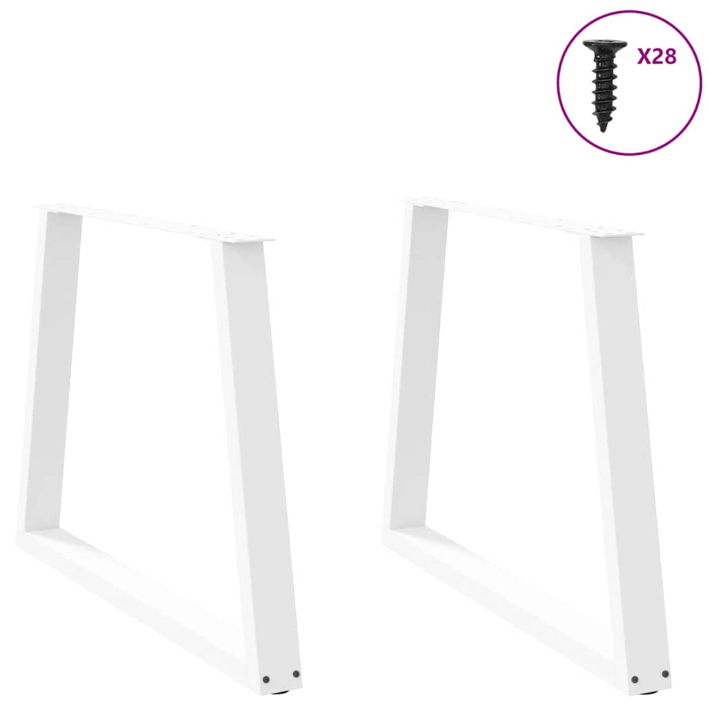 Dining Table Legs V-Shape 2 pcs White 100x(72-73.3) cm Steel
