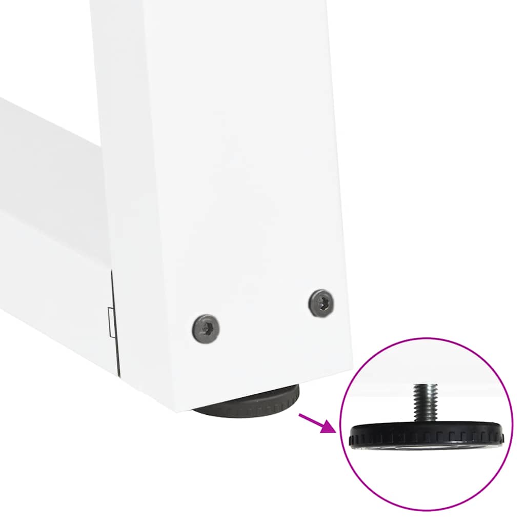 Dining Table Legs V-Shape 2 pcs White 100x(72-73.3) cm Steel